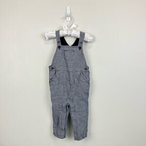 Janie and Jack Navy Blue Houndstooth Overalls 6-12 Months
